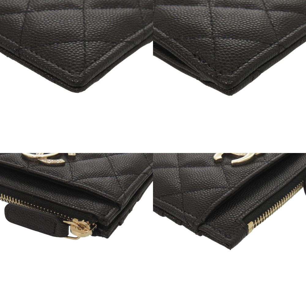 Chanel Quilted CC Logo Leather Black Fragment Case Wallet — view 4