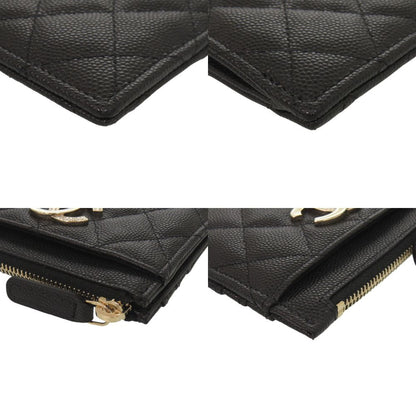 Chanel Quilted CC Logo Leather Black Fragment Case Wallet — view 4