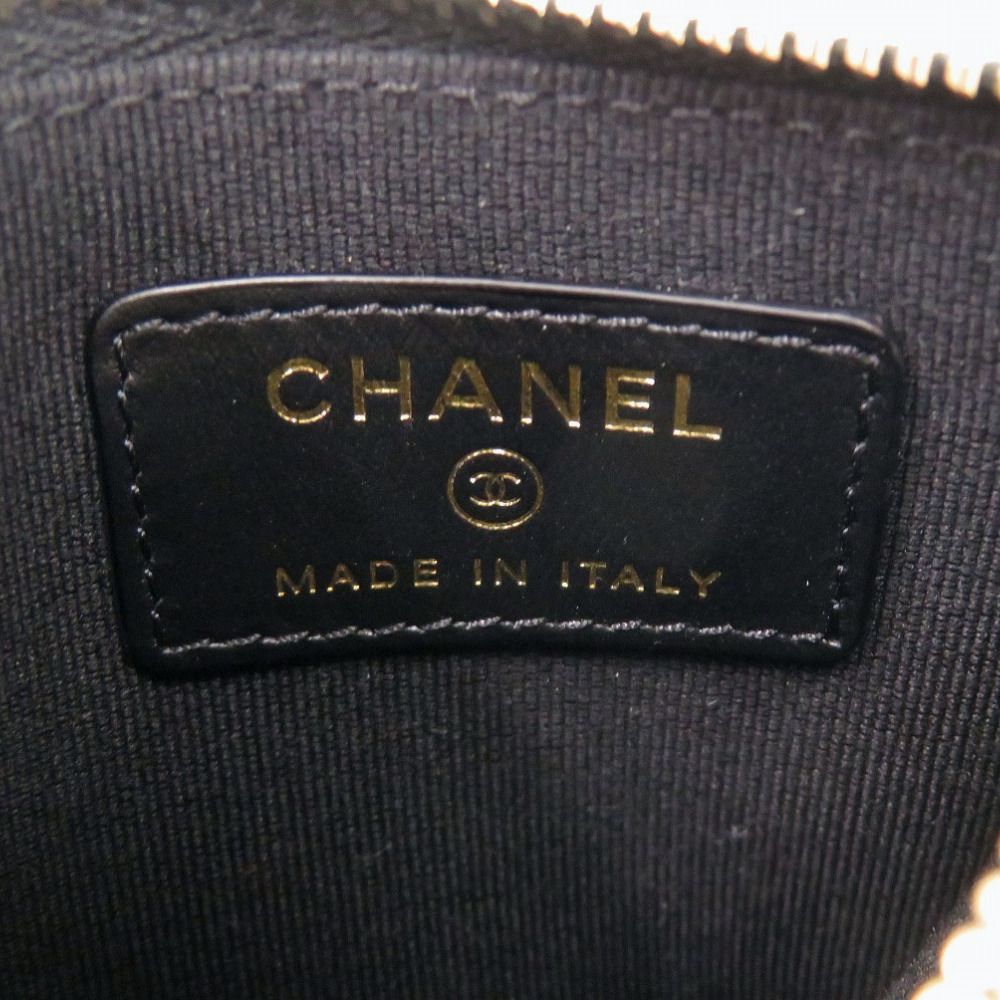 Chanel Quilted CC Logo Leather Black Fragment Case Wallet — view 7