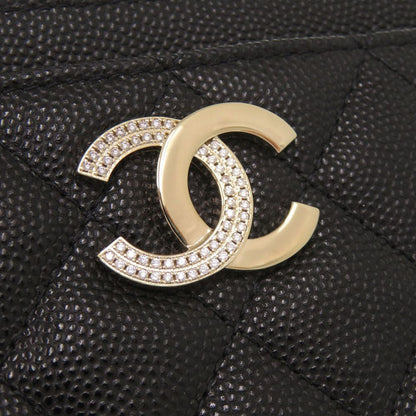 Chanel Quilted CC Logo Leather Black Fragment Case Wallet — view 6