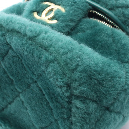 Chanel Shoulder Bag Quilted Vanity 2-Way Green Leather Chain — view 7