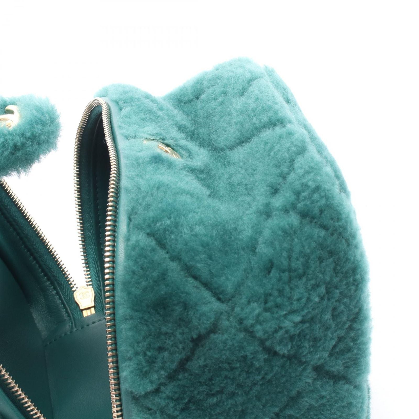 Chanel Shoulder Bag Quilted Vanity 2-Way Green Leather Chain — view 6