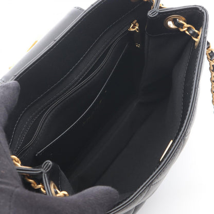 Chanel Shoulder Bag Quilted Black Lambskin Chain — view 3