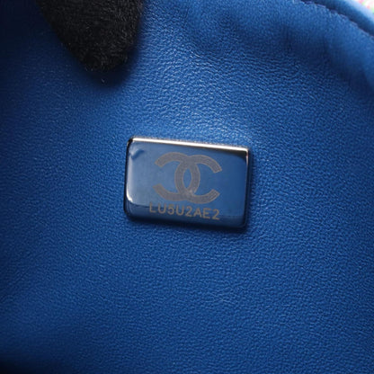 Chanel Shoulder Bag Quilted Double Flap Blue Yellow Green Leather Chain — view 5
