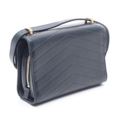 Chanel Shoulder Bag Chezblanc Stitch Medal Navy Leather Flap — view 2
