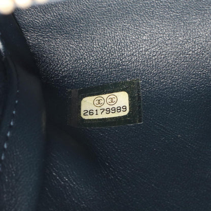 Chanel Shoulder Bag Chezblanc Stitch Medal Navy Leather Flap — view 5