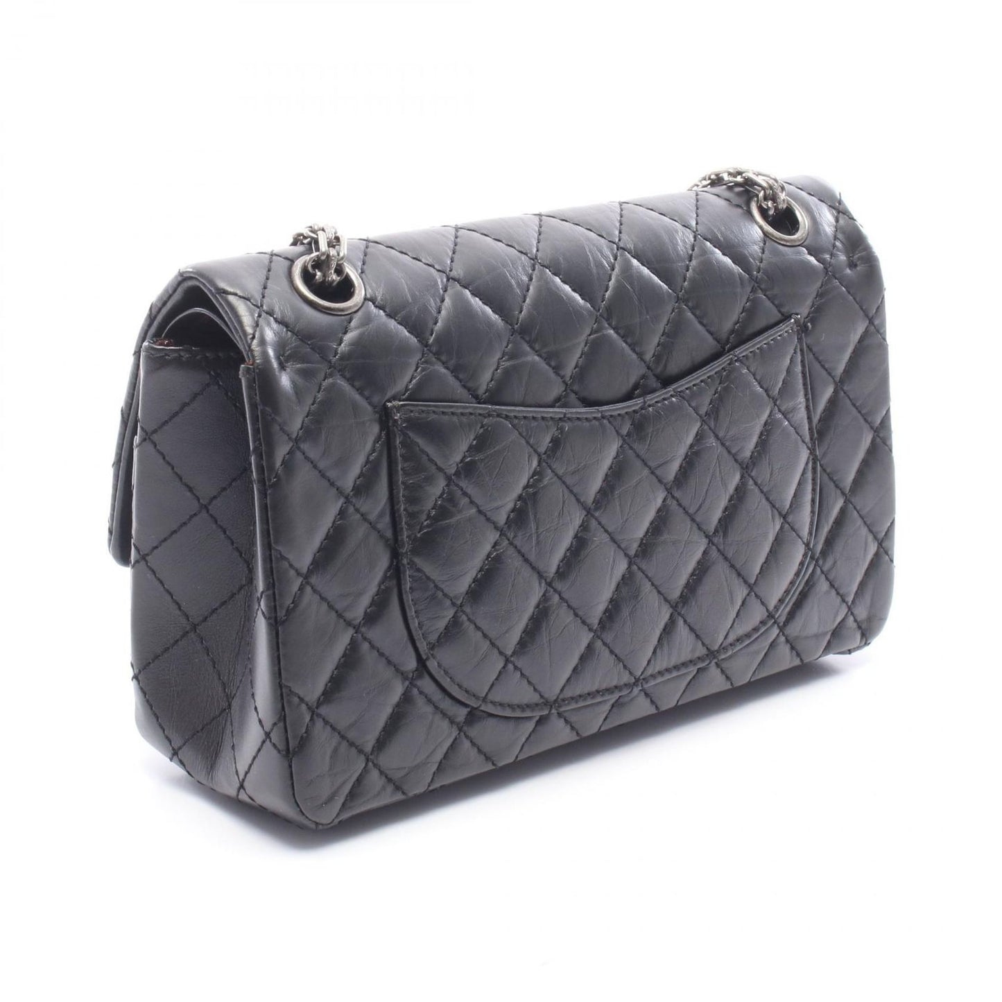 Chanel Shoulder Bag 2.55 Quilted Mademoiselle Chain Black Leather Double Flap — view 2