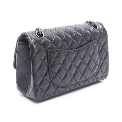 Chanel Shoulder Bag 2.55 Quilted Mademoiselle Chain Black Leather Double Flap — view 2