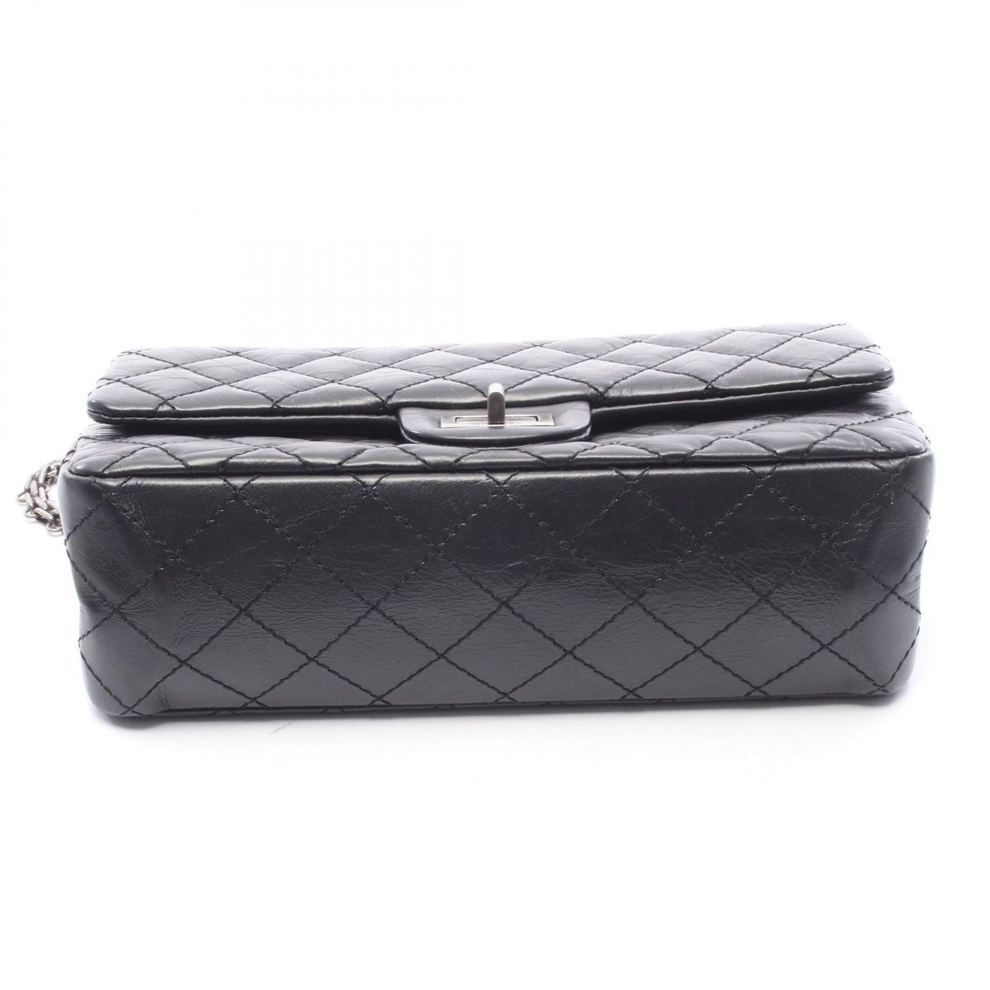 Chanel Shoulder Bag 2.55 Quilted Mademoiselle Chain Black Leather Double Flap — view 7