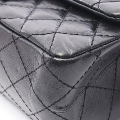 Chanel Shoulder Bag 2.55 Quilted Mademoiselle Chain Black Leather Double Flap — view 8