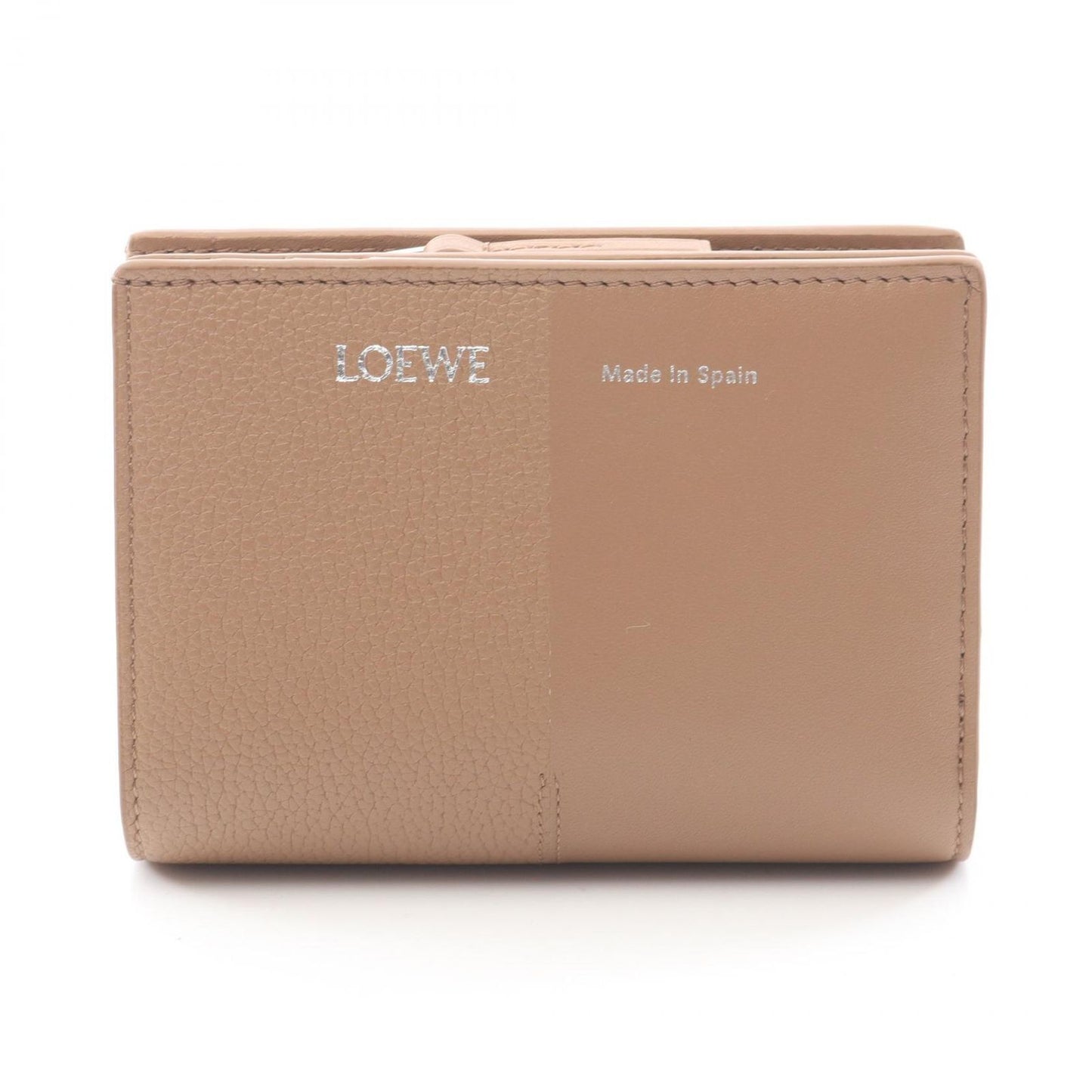 Loewe Bi Foldwallet Duet Compact Wallet Brown Leather