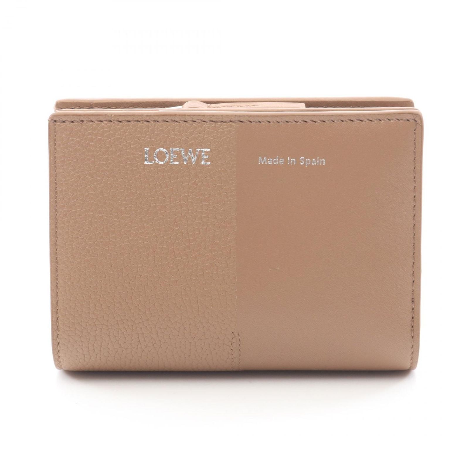 Loewe Bi Foldwallet Duet Compact Wallet Brown Leather