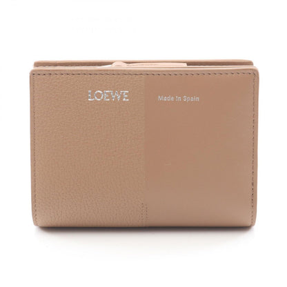 Loewe Bi Foldwallet Duet Compact Wallet Brown Leather