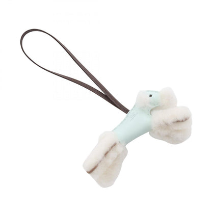 Hermes Charm Buddycharm Vert Pepa Mint Shaw Shearling Leather Buddy Keychain — view 2