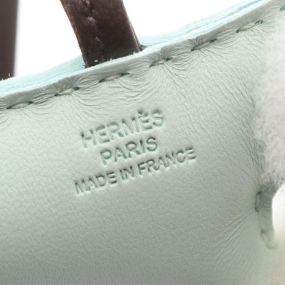 Hermes Charm Buddycharm Vert Pepa Mint Shaw Shearling Leather Buddy Keychain — view 3