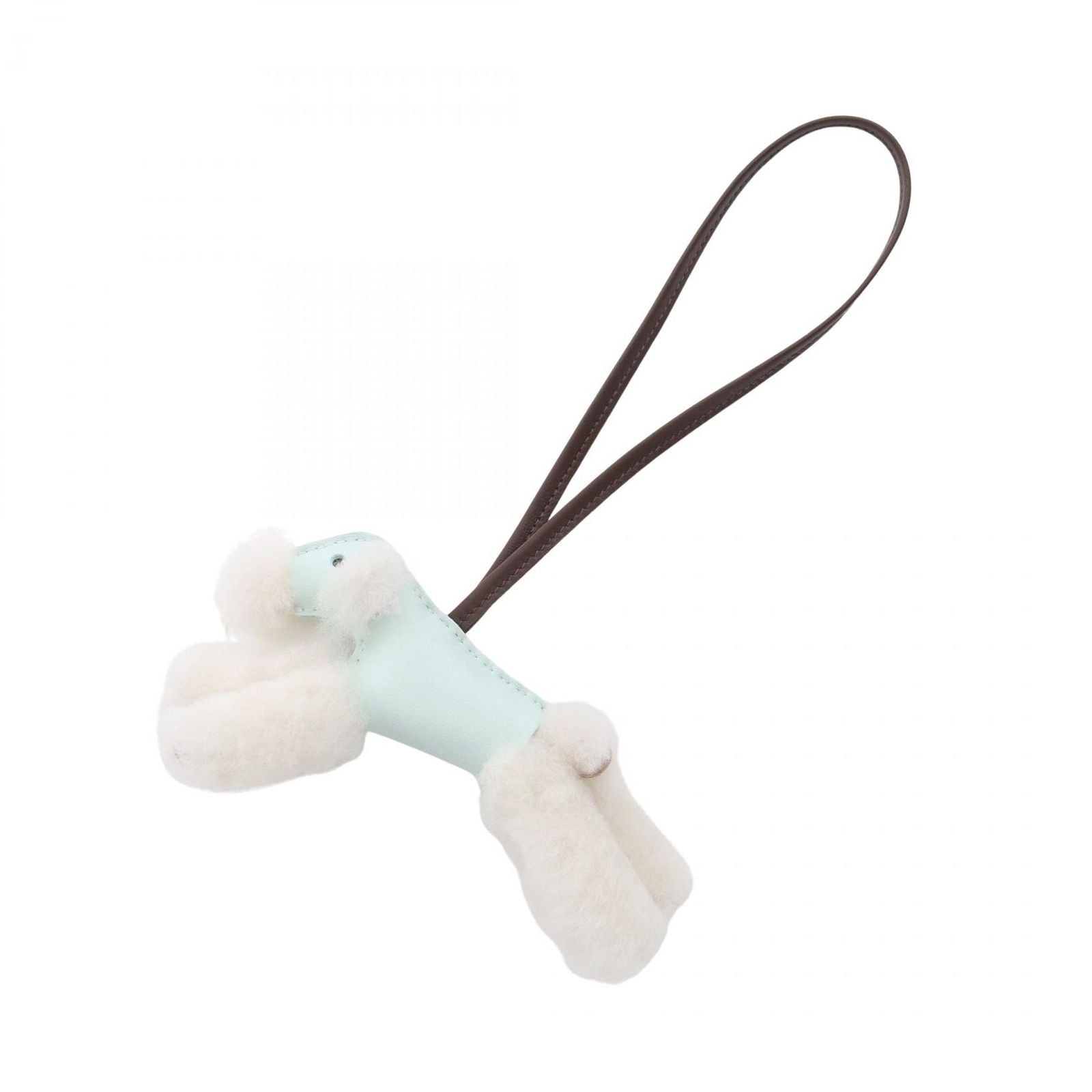 Hermes Charm Buddycharm Vert Pepa Mint Shaw Shearling Leather Buddy Keychain