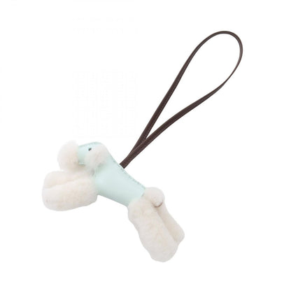 Hermes Charm Buddycharm Vert Pepa Mint Shaw Shearling Leather Buddy Keychain