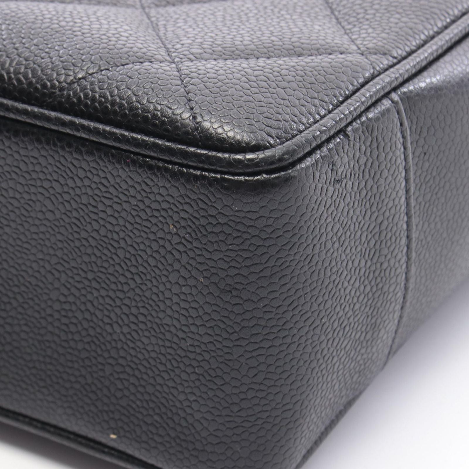 Chanel Tote Quilted Black Caviar Leather Chain — view 9