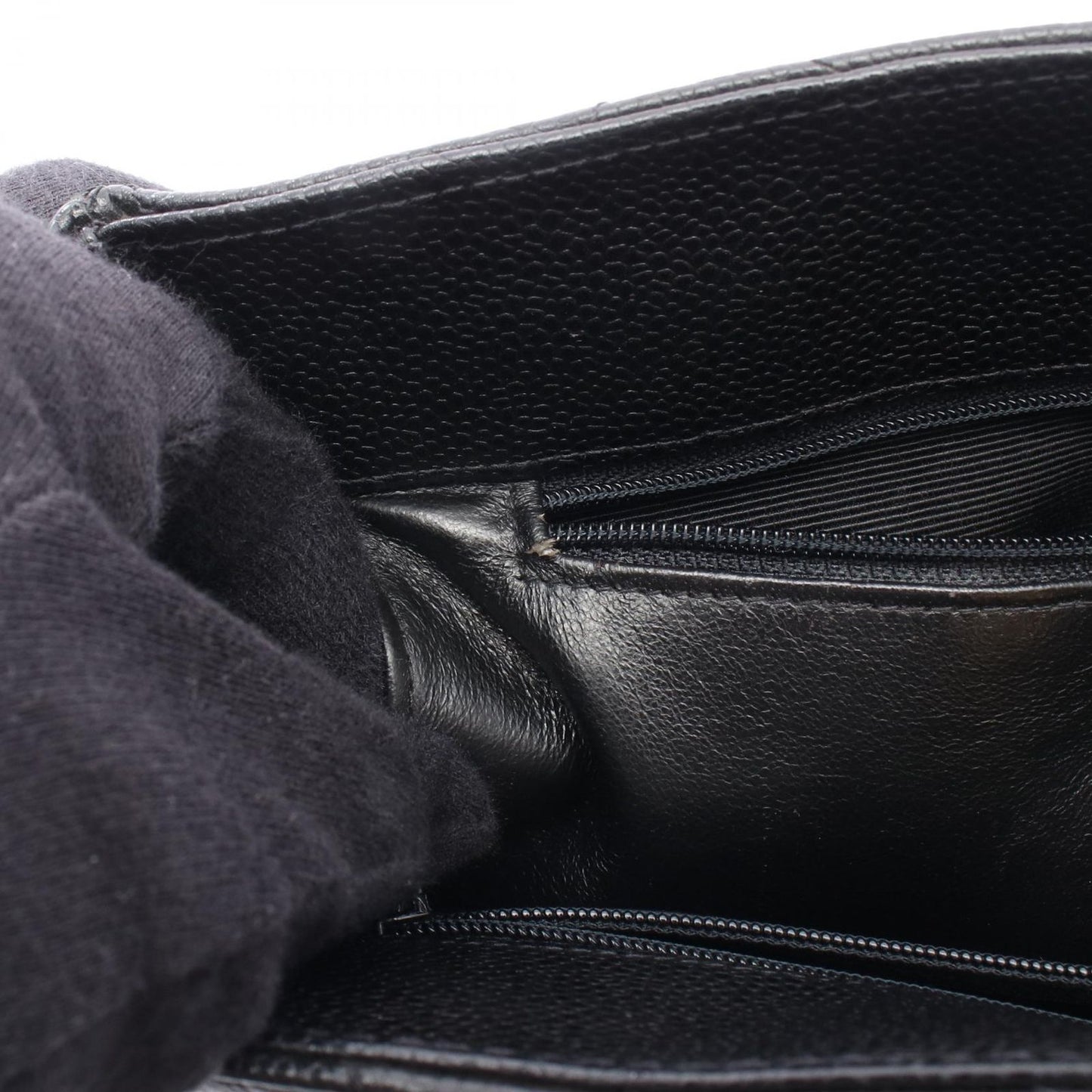 Chanel Tote Quilted Black Caviar Leather Chain — view 6