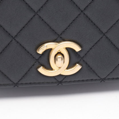 Chanel Shoulder Bag Quilted Flap Black Lambskin Chain — view 7