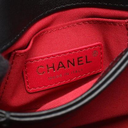 Chanel Shoulder Bag Quilted Flap Black Lambskin Chain — view 4
