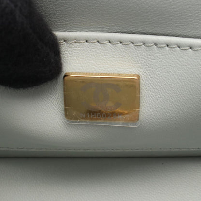 Chanel Shoulder Bag Quilted Vanity 2-Way Blue Gray Leather — view 5