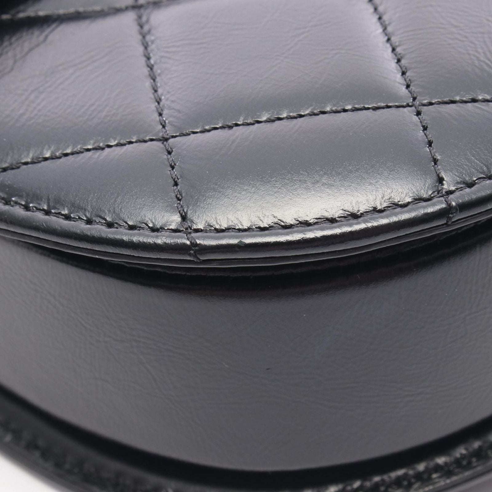 Chanel Shoulder Bag Quilted Black Leather Chain — view 8