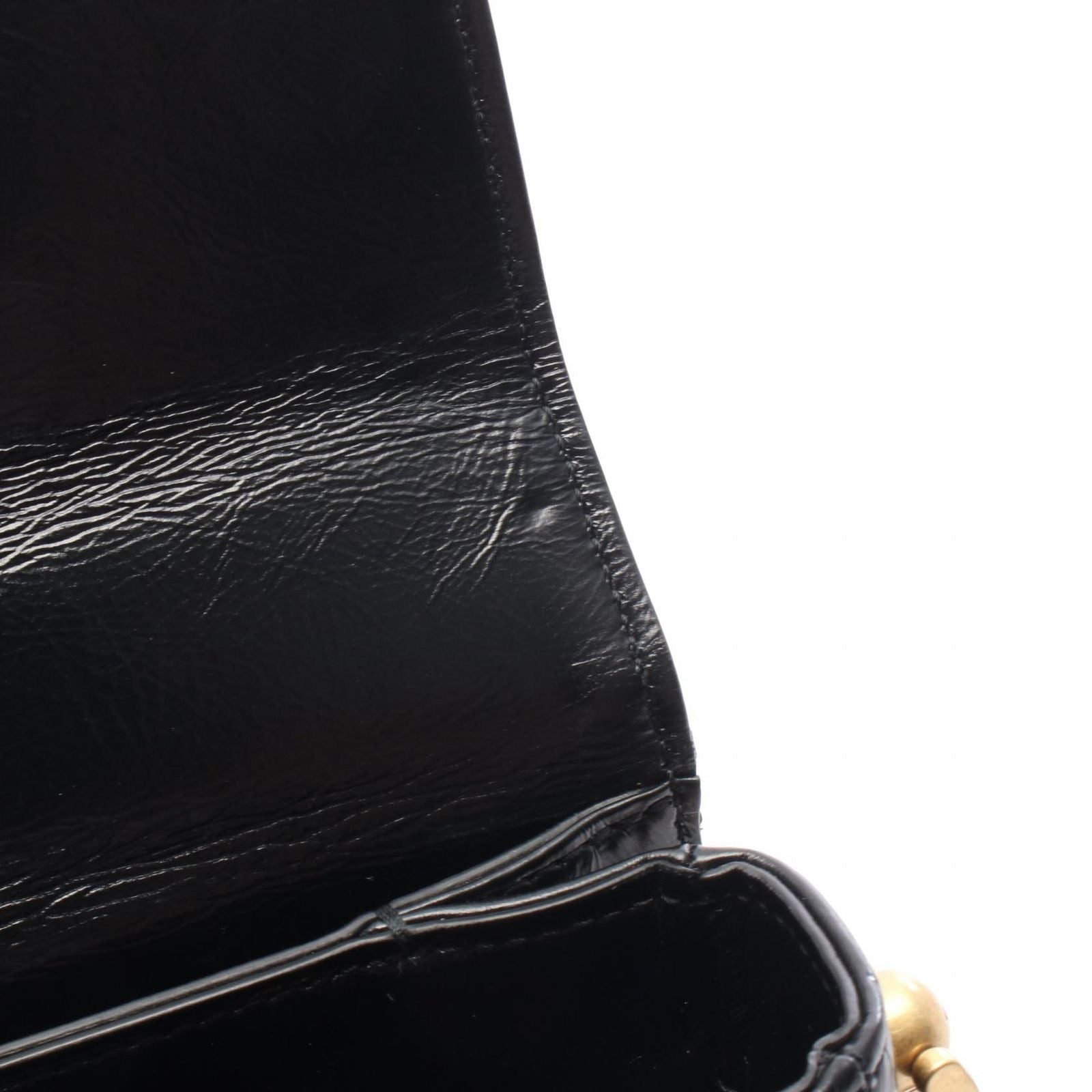 Chanel Shoulder Bag Quilted Black Leather Chain — view 7