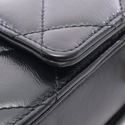 Chanel Shoulder Bag Quilted Black Leather Chain — view 9