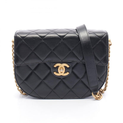 Chanel Shoulder Bag Quilted Black Leather Chain