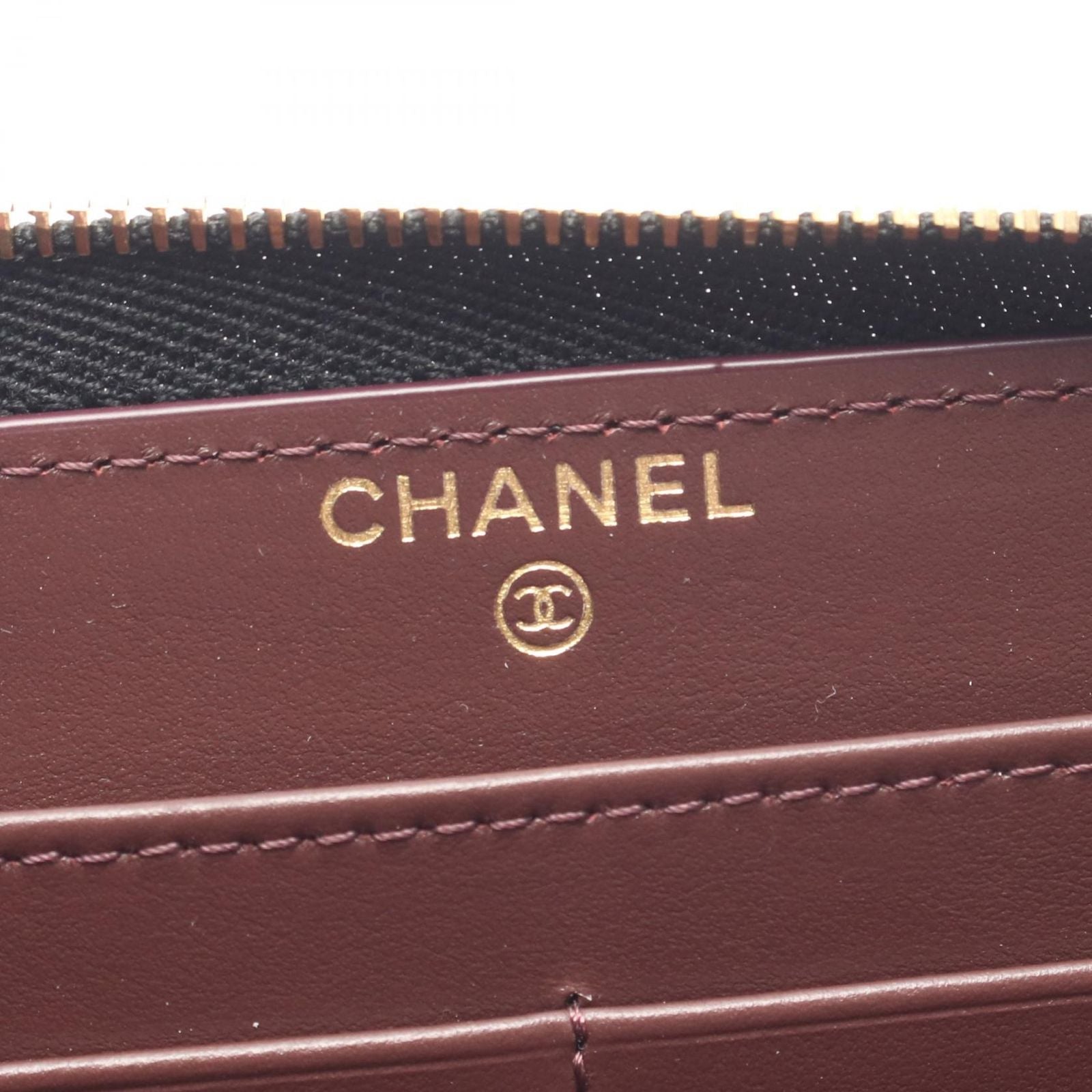 Chanel Roundlong Wallet Classic Long Zip Quilted Black Caviar Leather — view 4