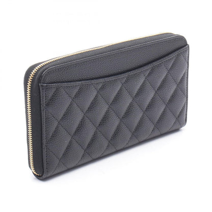 Chanel Roundlong Wallet Classic Long Zip Quilted Black Caviar Leather — view 2