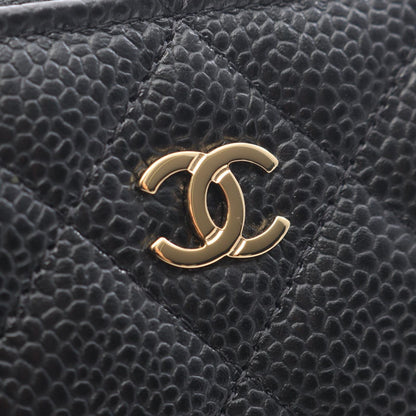 Chanel Coin Case Classic Zip Coinpa Quilted Black Caviar Leather — view 6