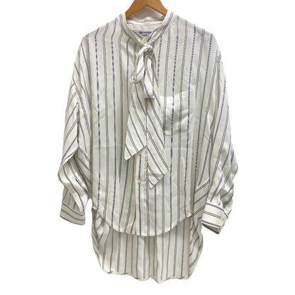 Balenciaga 34 Silk Long Sleeve Shirt Cream