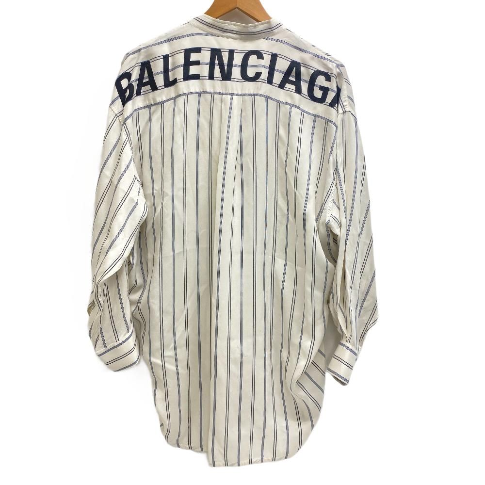 Balenciaga 34 Silk Long Sleeve Shirt Cream — view 2