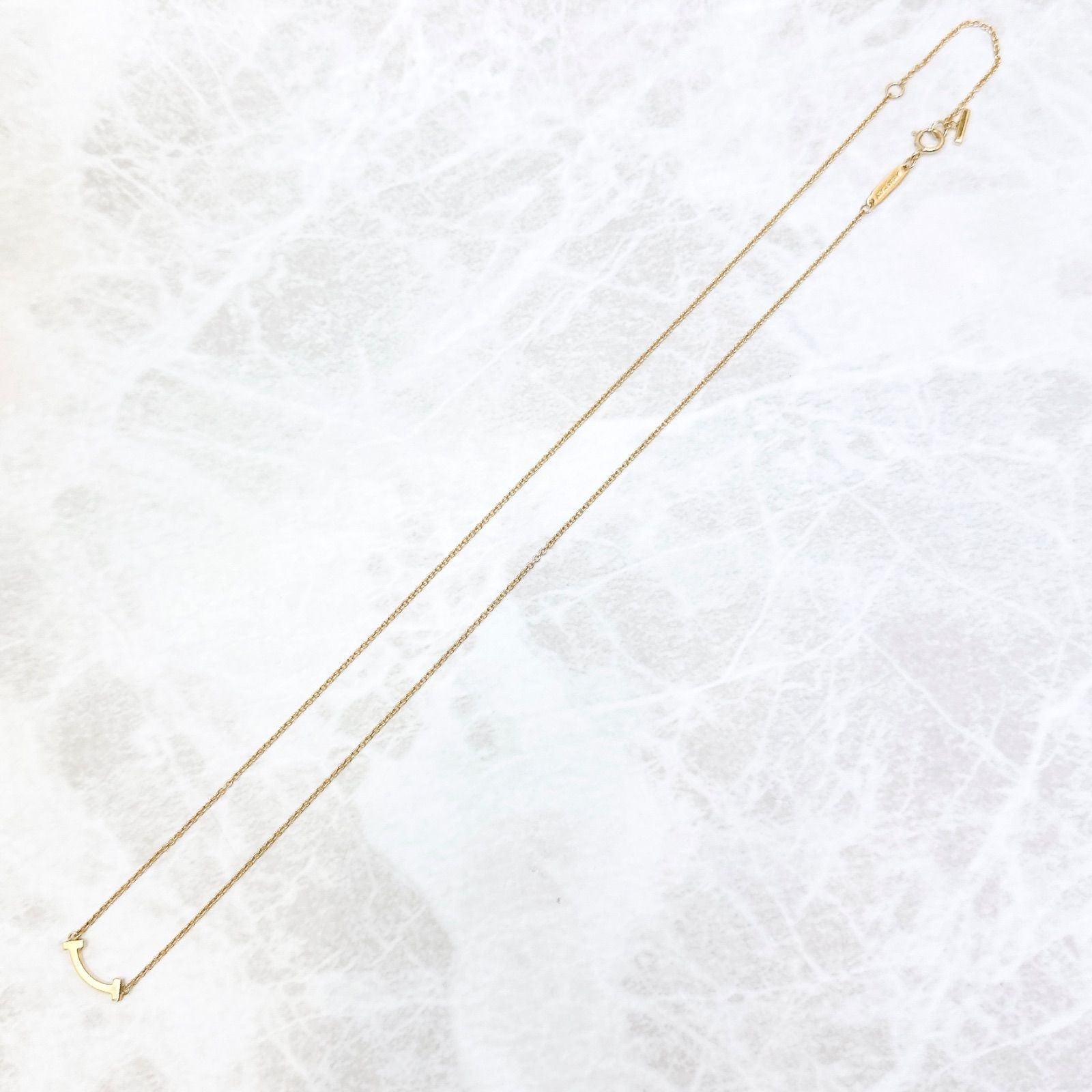 Tiffany & Co T Smile Mini Yellow Gold Necklace — view 4