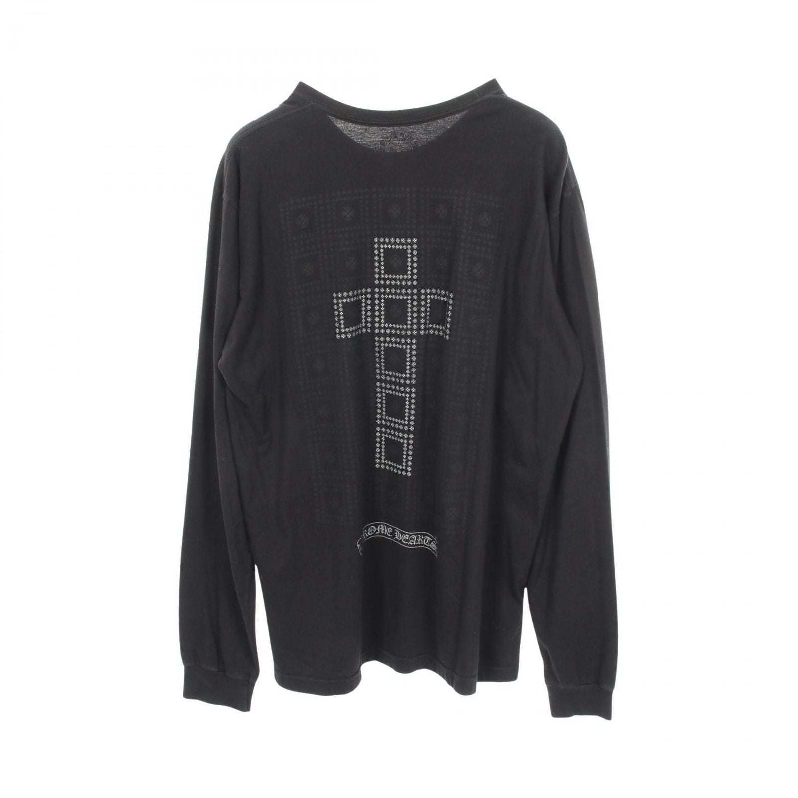 Chrome Hearts Ha Long Sleeve T-Shirt CH Plus Block Cross Print Kuru Neck Cotton — view 2