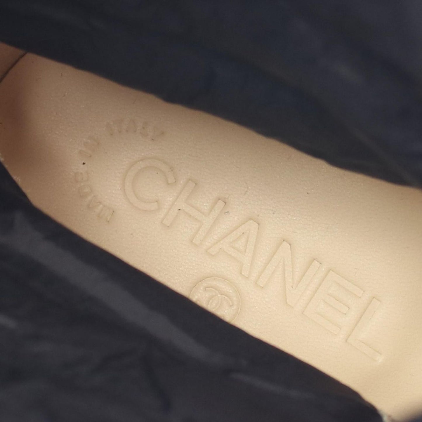 Chanel Boots CC Logo Tweet Pattern Snow Nylon Leather — view 5