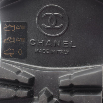 Chanel Boots CC Logo Tweet Pattern Snow Nylon Leather — view 6