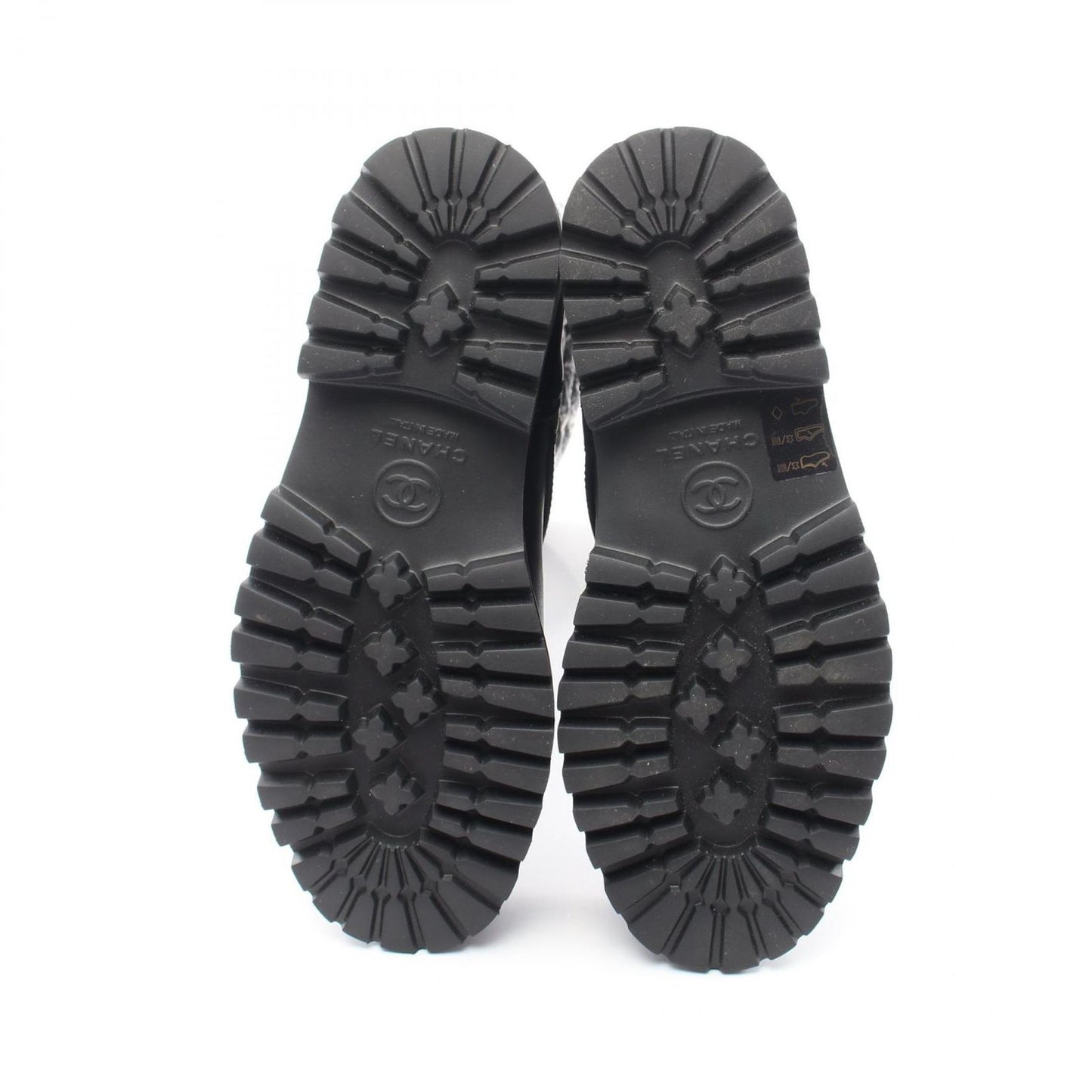 Chanel Boots CC Logo Tweet Pattern Snow Nylon Leather — view 4