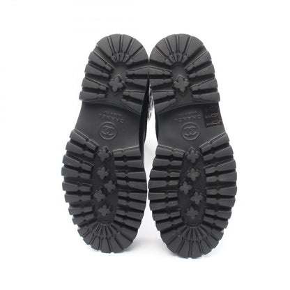 Chanel Boots CC Logo Tweet Pattern Snow Nylon Leather — view 4