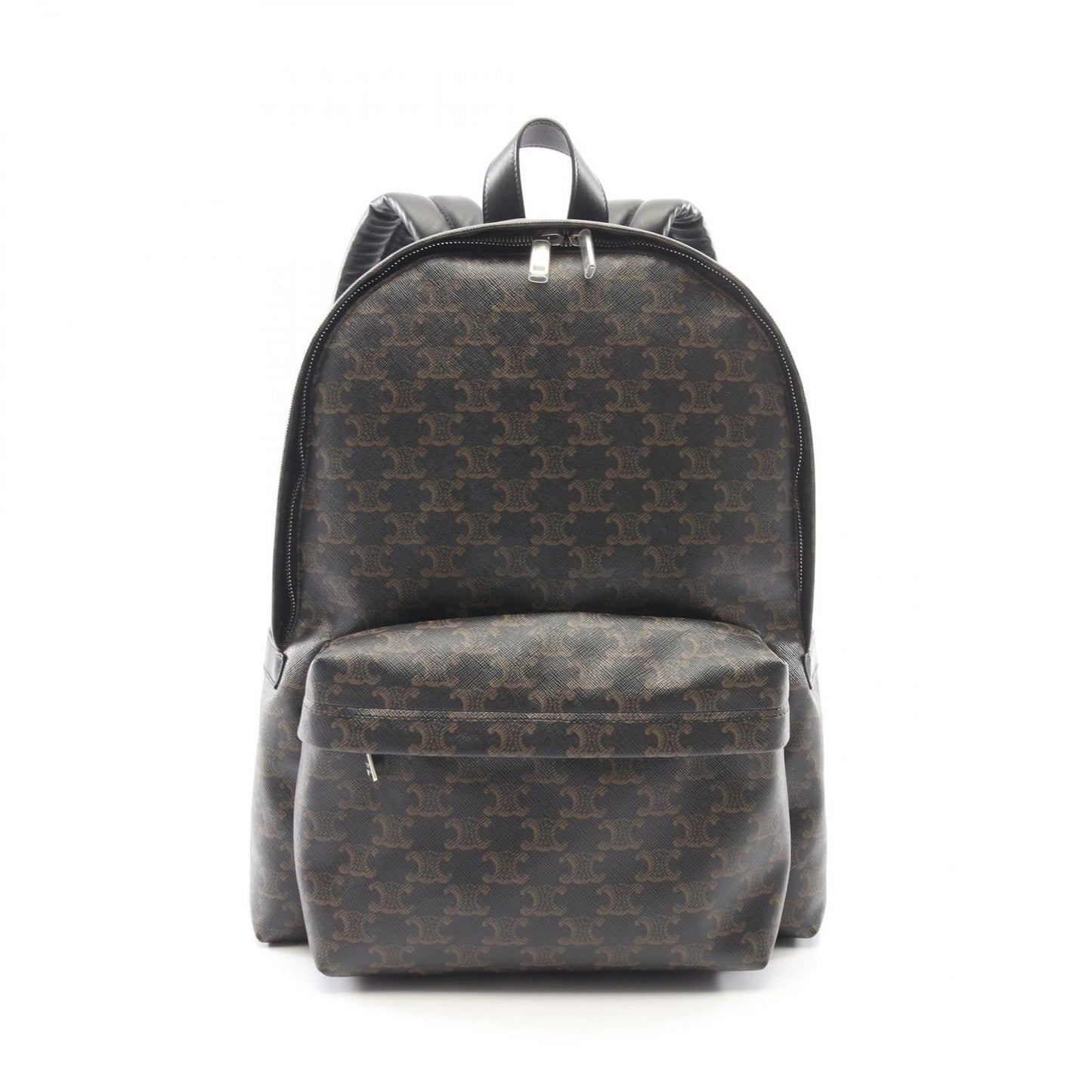 Celine Backpack Back Triomphe Black Leather Backpack