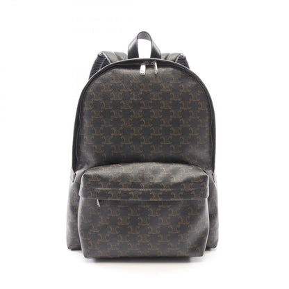 Celine Backpack Back Triomphe Black Leather Backpack