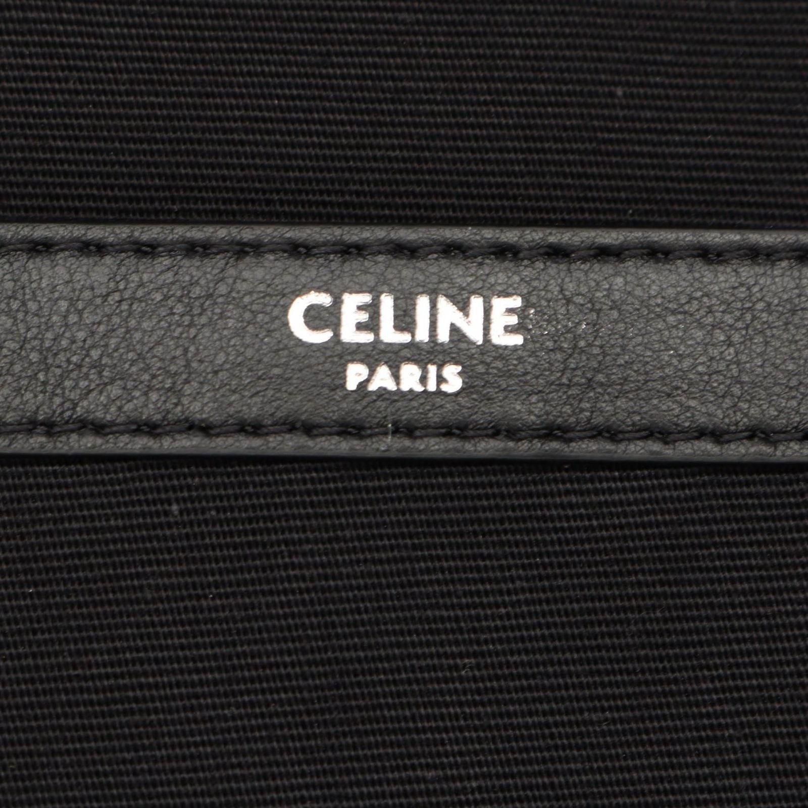 Celine Backpack Back Triomphe Black Leather Backpack — view 4