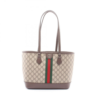 Gucci Tote Double Sherry Line GG Spuri Beige Leather