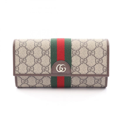 Gucci Bi Foldlong Wallet Ophidia GG Spuri Beige Leather Bi Foldwallet