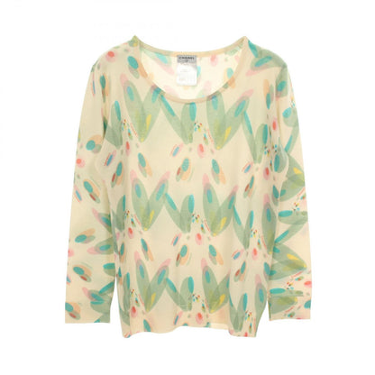 Chanel Knit All Over Pattern Cashmere Patternknit Sweater