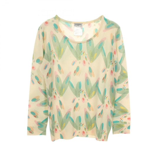 Chanel Knit All Over Pattern Cashmere Patternknit Sweater