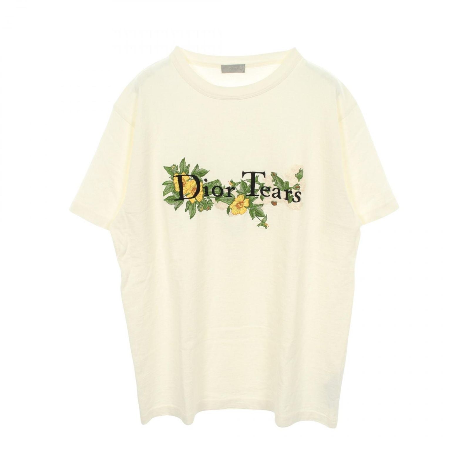 Dior Dio Short Sleeve T-Shirt Denim Tears Logo Embroidery Cotton
