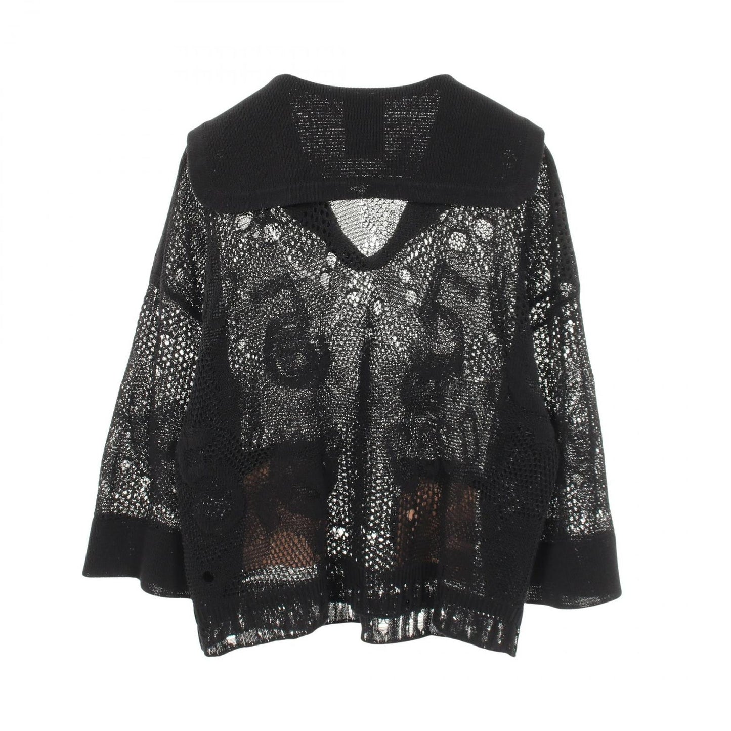 Chanel Knit CC Logo Camellia color Cotton Sweater — view 2